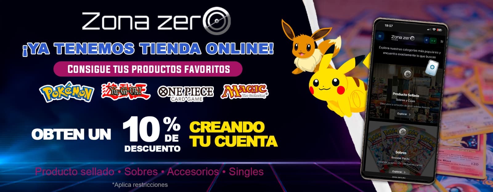 Banner de descuento - Zona Zero TCG Store