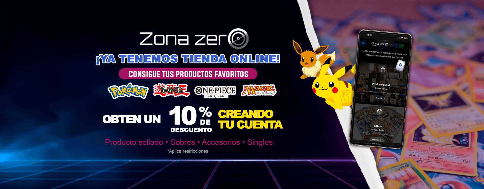 Banner de descuento - Zona Zero TCG Store